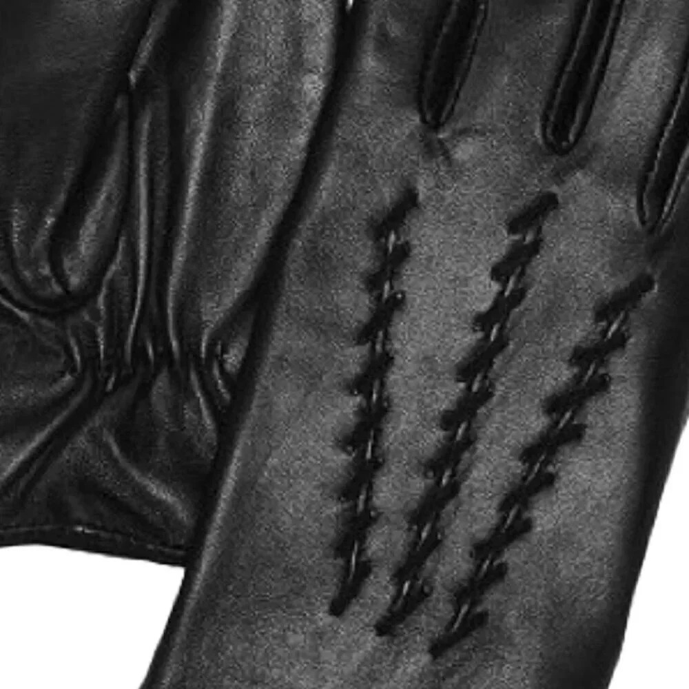 Lauren Ralph Lauren | Genuine Leather Pickstitch Lined Gloves | Size: XL - Picture 3 of 5